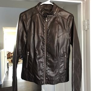 Vegan leather moto jacket